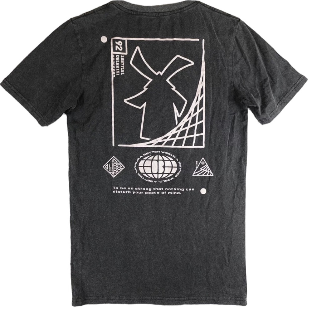 Dutch Bros BLACK ‘A Better World’ SMALL ‘To Be So Strong…’ DB 1992 Windmill